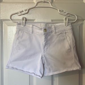Mid- rise white shorts